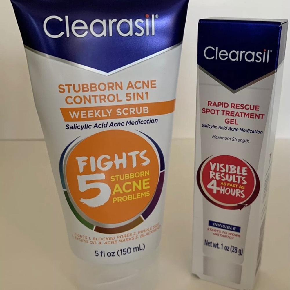 Clearasil Acne Duo 5 In 1 Weekly Scrub & Spot Gel